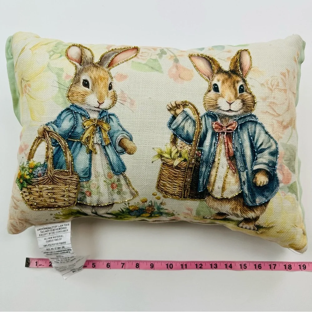Easter Rabbits Accent Pillow